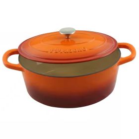 7-Quart Enameled Cast Iron Dutch Oven – Sunset Orange