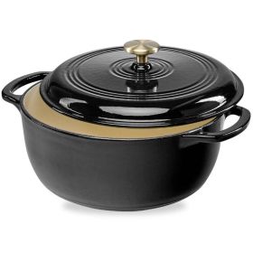 6-Quart Enameled Cast Iron Dutch Oven with Lid – Black