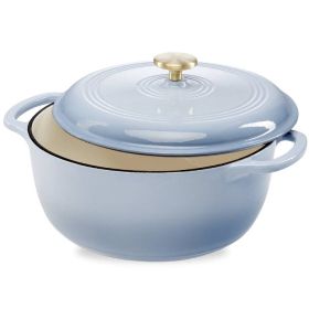 6-Quart Enameled Cast Iron Dutch Oven with Lid – Baby Blue