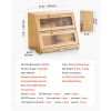 Double-Layer Bamboo Bread Box – Kitchen Counter Storage with Cutting Board & Knife