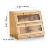Double-Layer Bamboo Bread Box – Kitchen Counter Storage with Cutting Board & Knife
