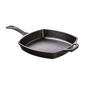 10.5-Inch Pre-Seasoned Square Cast Iron Skillet – Made in the USA