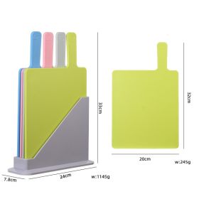 4-Piece Color-Coded Cutting Board Set with Holder – Raw & Cooked Food Separation