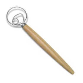 Stainless Steel Dough Whisk with Wooden Handle