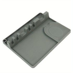 Silicone Utensil Rest with Drip Pad – Heat Resistant Spoon Holder