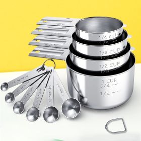 Stainless Steel Measuring Cups & Spoons Set (10-Piece)