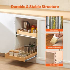 17" Pull-Out Cabinet Organizer – Soft-Close Wood Storage Drawer