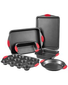 6-Piece Nonstick Baking Pan Set – Carbon Steel Bakeware Sheets & Trays