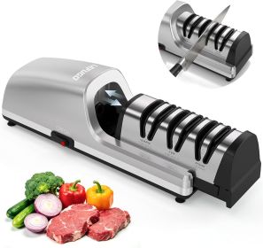 Electric 3-Stage Knife Sharpener – Diamond Abrasive with Angle Guide