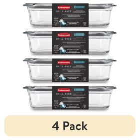 4-Pack Glass Food Storage Containers with Lids – 8 Cup Capacity
