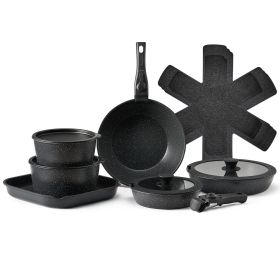 17-Piece Nonstick Cookware Set with Detachable Handles