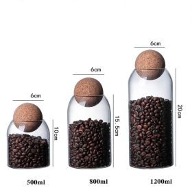 Borosilicate Glass Storage Jar with Cork Lid (Option: 3pcs)
