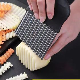 Large Crinkle Cutter & Wavy Vegetable Slicer (Option: Black)