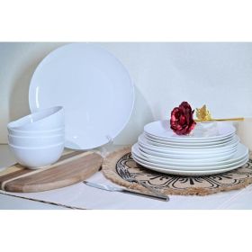 Jasmine Bone China Dinnerware Set – 16 Pieces, Service for 4 (Option: Ivory White)