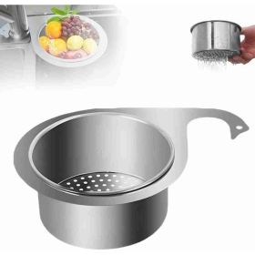 Stainless Steel Swan Sink Strainer Basket – Faucet-Hanging Drain Filter (Option: Silver)
