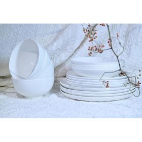 Lily Bone China Dinnerware Set – 16 Pieces, Service for 4 (Option: White)