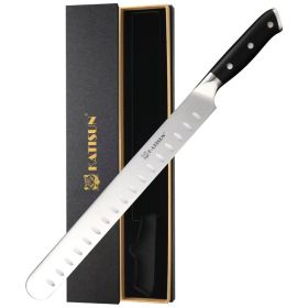 KATISUN 10-Inch Carbon Steel Carving Knife with Triple-Rivet Handle (Option: 17inch)