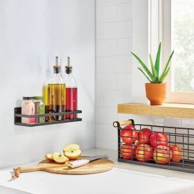 Magnetic Fridge Organizer Shelf – Space-Saving Kitchen Storage Rack (Option: Black)