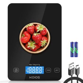 KOIOS Digital Kitchen Scale – 33 lb / 15 kg Capacity (Option: Black)