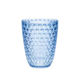 Diamond Cut Acrylic Drinking Glass Set – 12 oz, Set of 4, BPA-Free Shatter-Resistant Tumblers (Color: as Pic)