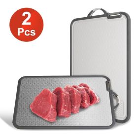 2-Piece Double-Sided Stainless Steel & PP Cutting Board Set (Option: 2pcs)