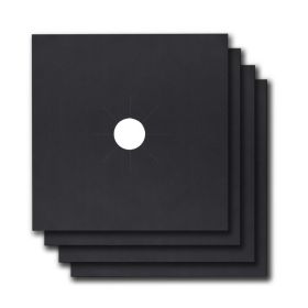 4-Pack Reusable Nonstick Stovetop Burner Protectors (Option: Black)